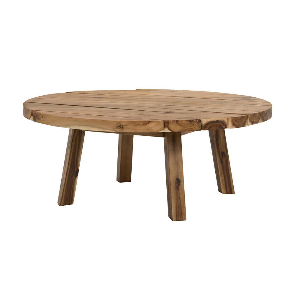 D35.6x14.6" Coffee Table, Durable Solid Acacia Wood