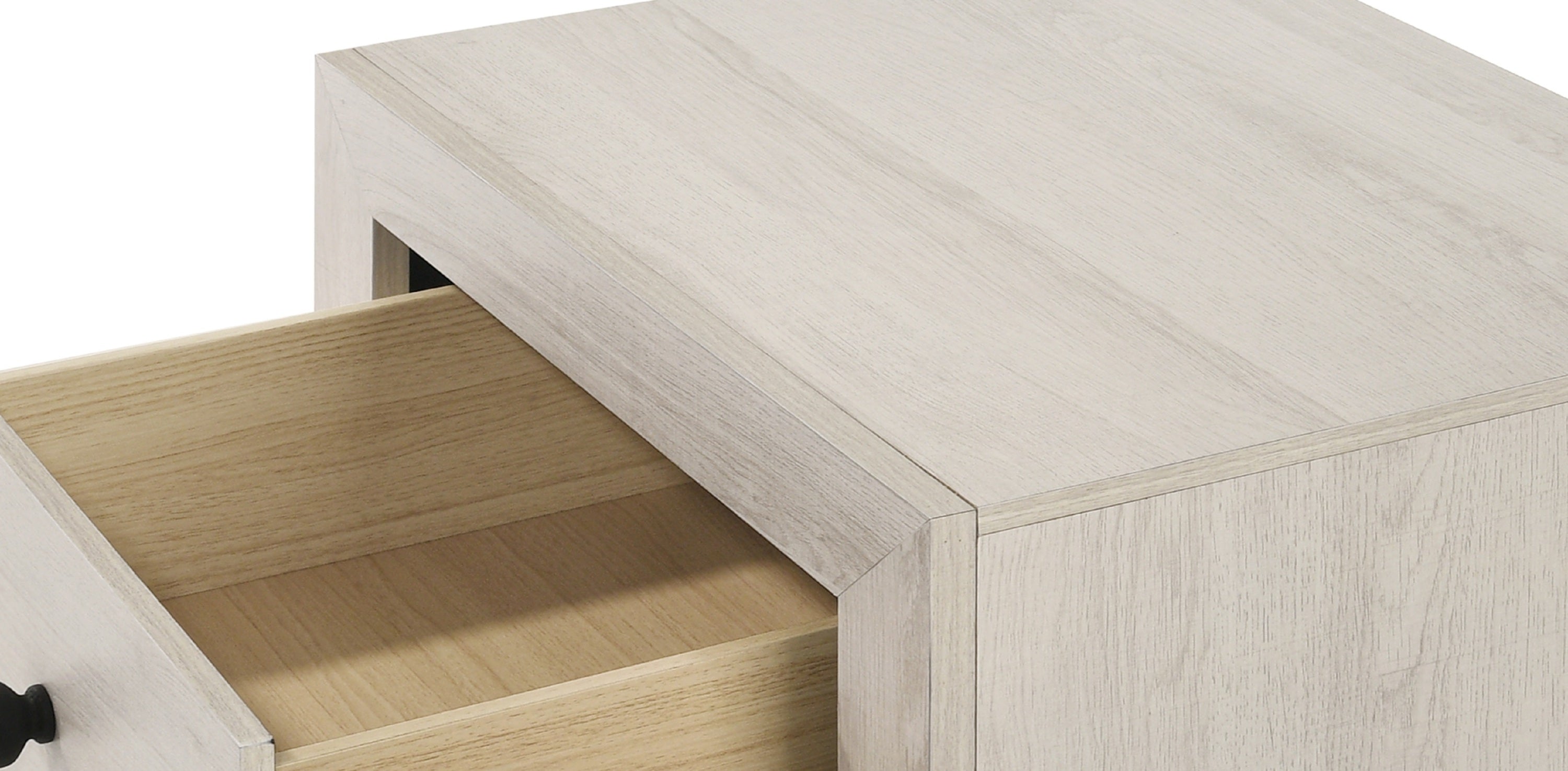 1pc Rustic Four Drawers Storage Tall Chest White Wash Finish Wooden Bedroom Furniture