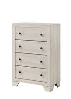 1pc Rustic Four Drawers Storage Tall Chest White Wash Finish Wooden Bedroom Furniture