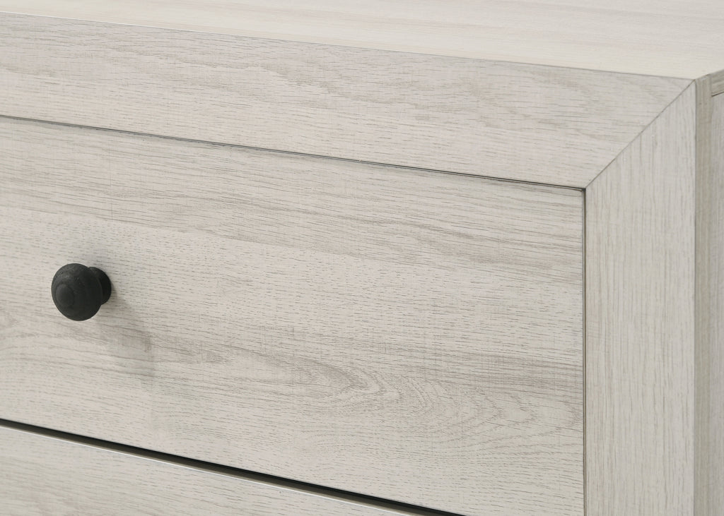 1pc Rustic Two Drawers Storage Nightstand White Wash Finish Wooden Bedroom Furniture