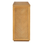 TREXM 55' Console Table, Rustic Wooden Entryway Table with Storage Drawers and Open Shelf, Elegant Sofa Table for Hallway and Living Room (Natural)