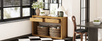 TREXM 55' Console Table, Rustic Wooden Entryway Table with Storage Drawers and Open Shelf, Elegant Sofa Table for Hallway and Living Room (Natural)
