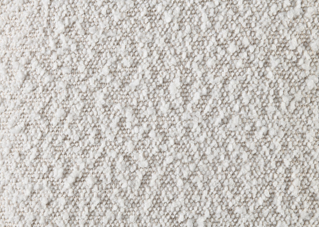 Sandro White Boucle & Walnut Finish Queen Bed Bed Frame