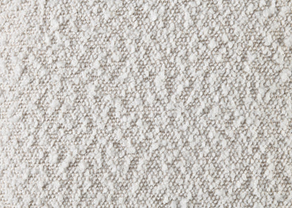 Sandro White Boucle & Walnut Finish Queen Bed Bed Frame