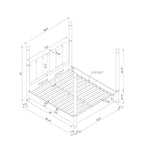 Sarai Brown King Bed with Plush Upholstered Headboard and Metal Detailing in Rubber Wood, Low Profile Design Bed Frame