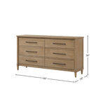 Casual 6 Drawer Dresser Sand Finish