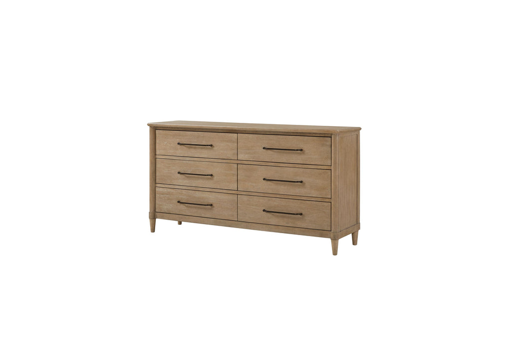 Casual 6 Drawer Dresser Sand Finish