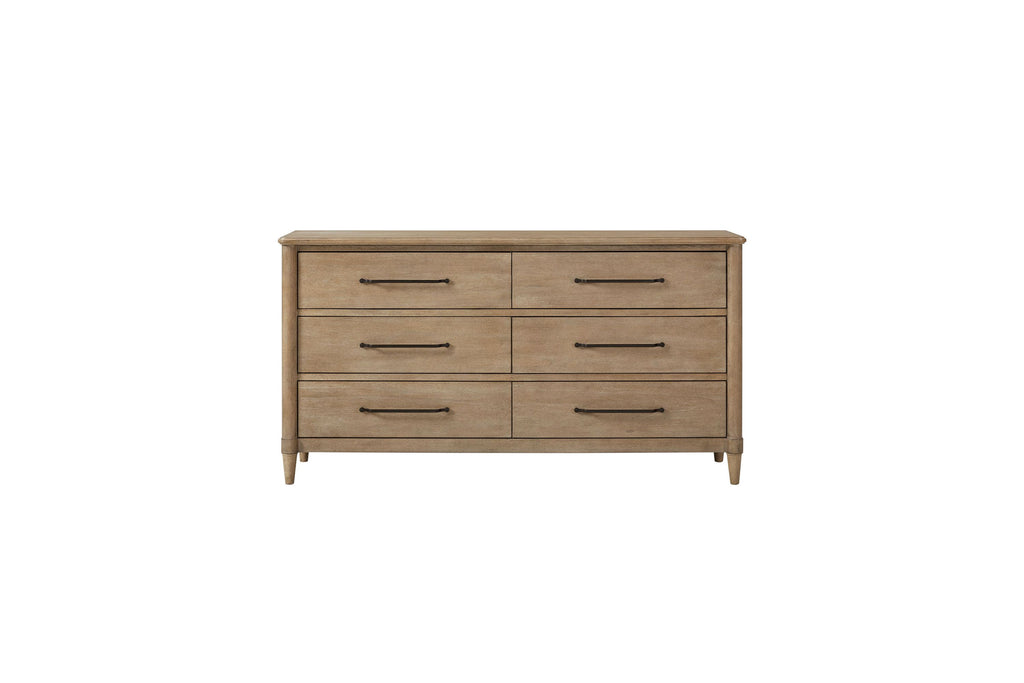 Casual 6 Drawer Dresser Sand Finish