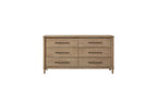 Casual 6 Drawer Dresser Sand Finish
