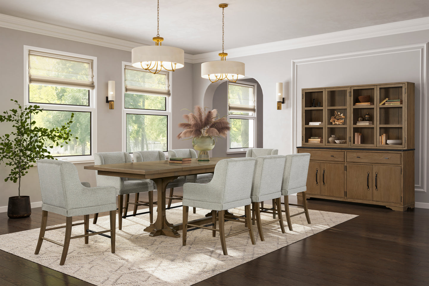 Counter Height Trestle Table - Almond Dining Table