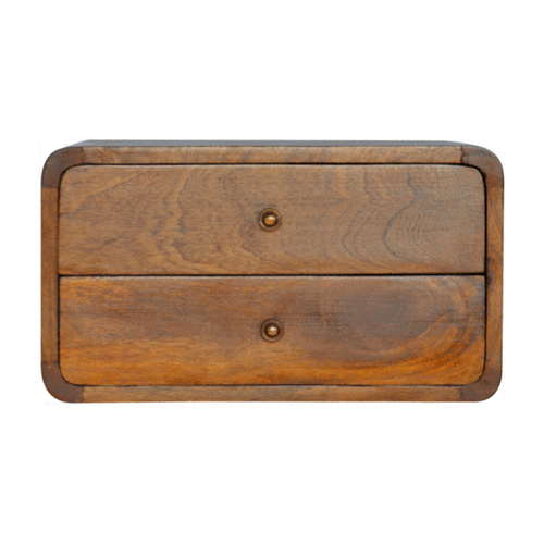 Floating Curved Chestnut Bedside