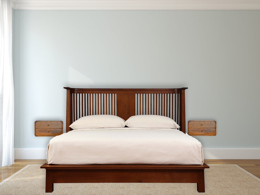 Floating Curved Chestnut Bedside