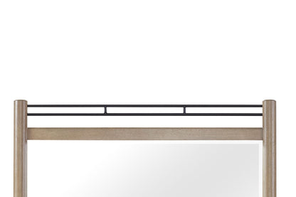 Queen Canopy Bedroom Set with a 2 Drawer Nightstand. a modern Dresser with Poster Mirror and a Door Chest.