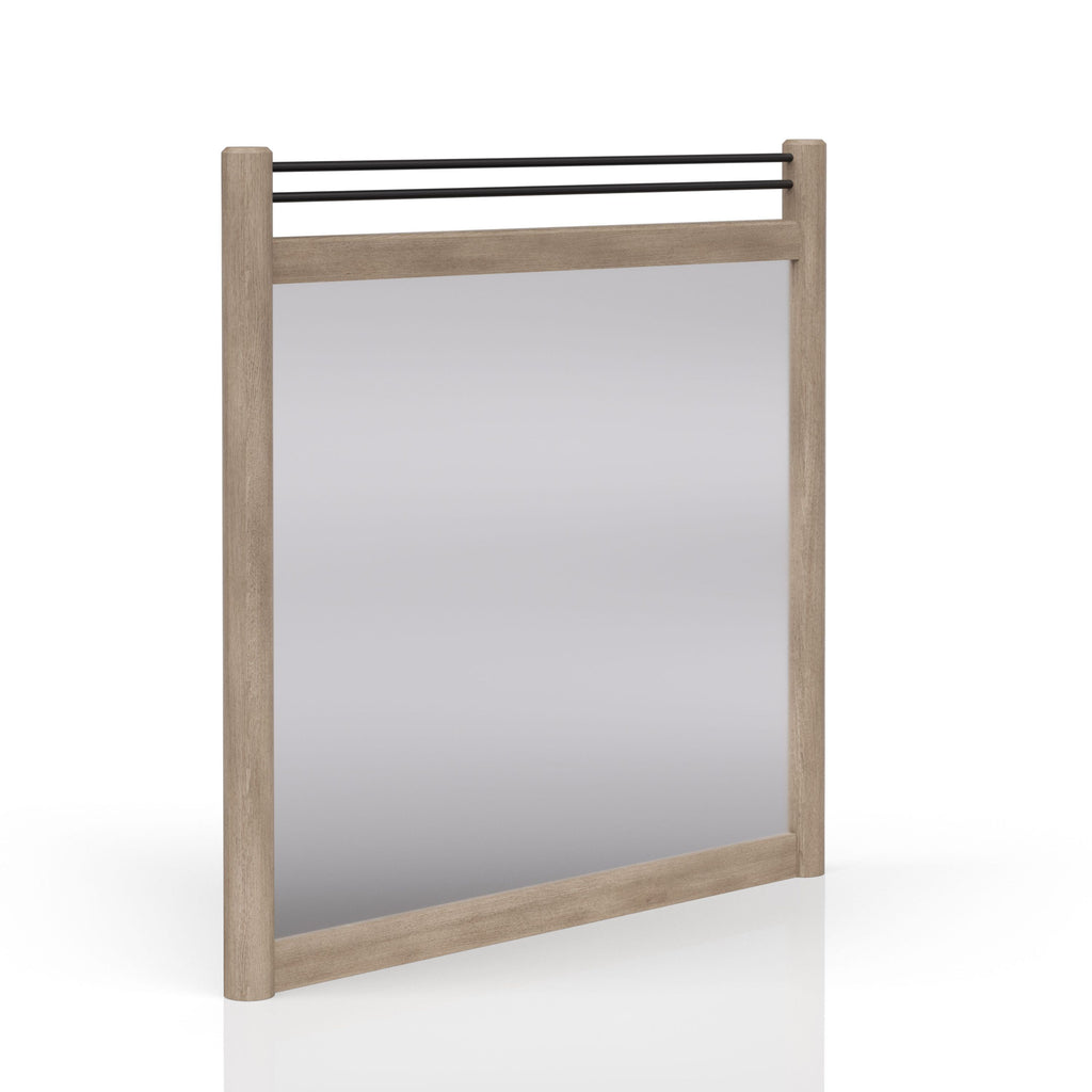 Queen Canopy Bedroom Set with a 2 Drawer Nightstand. a modern Dresser with Poster Mirror and a Door Chest.