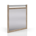 Queen Canopy Bedroom Set with a 2 Drawer Nightstand. a modern Dresser with Poster Mirror and a Door Chest.