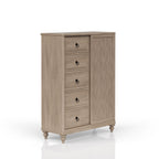 Queen Canopy Bedroom Set with a 2 Drawer Nightstand. a modern Dresser with Poster Mirror and a Door Chest.