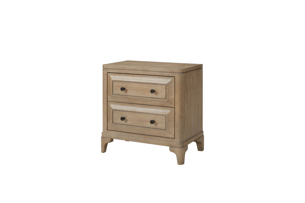 Queen Canopy Bedroom Set with a 2 Drawer Nightstand. a modern Dresser with Poster Mirror and a Door Chest.