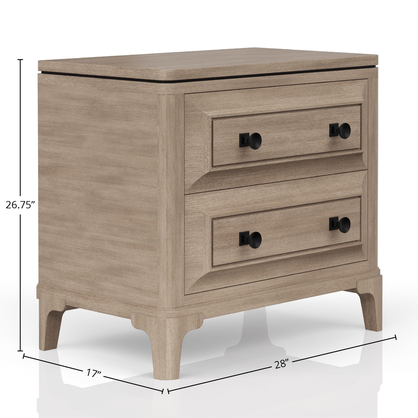 Queen Canopy Bedroom Set with a 2 Drawer Nightstand. a modern Dresser with Poster Mirror and a Door Chest.