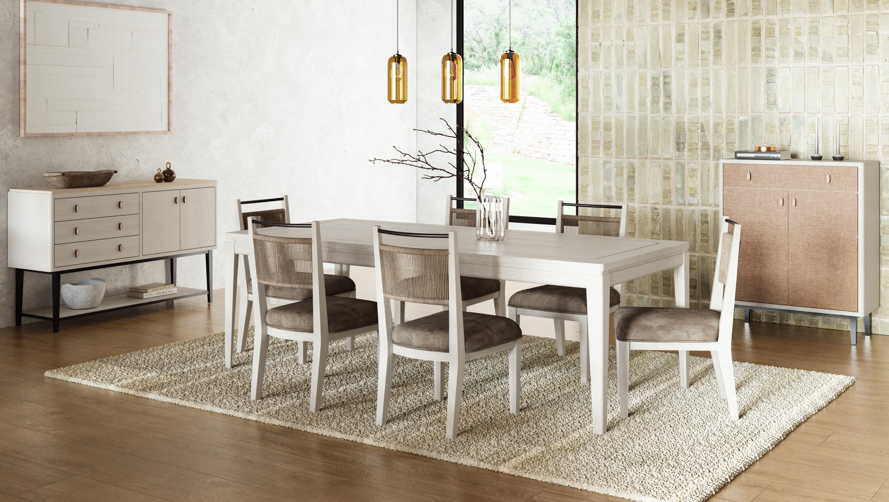 Rope Back Chair - Vanilla / Carmel