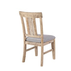 Sonoma Dining Side Chair Set of 2 with Upholstered Seat in Natural Grey Solid Pine Wood Dining Chair