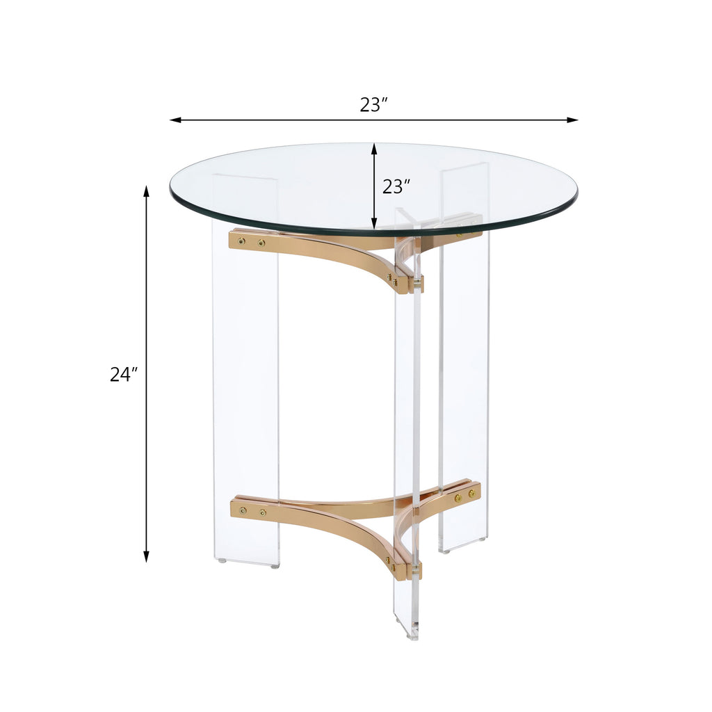 Sosi Gold Finish End Table