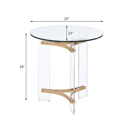 Sosi Gold Finish End Table
