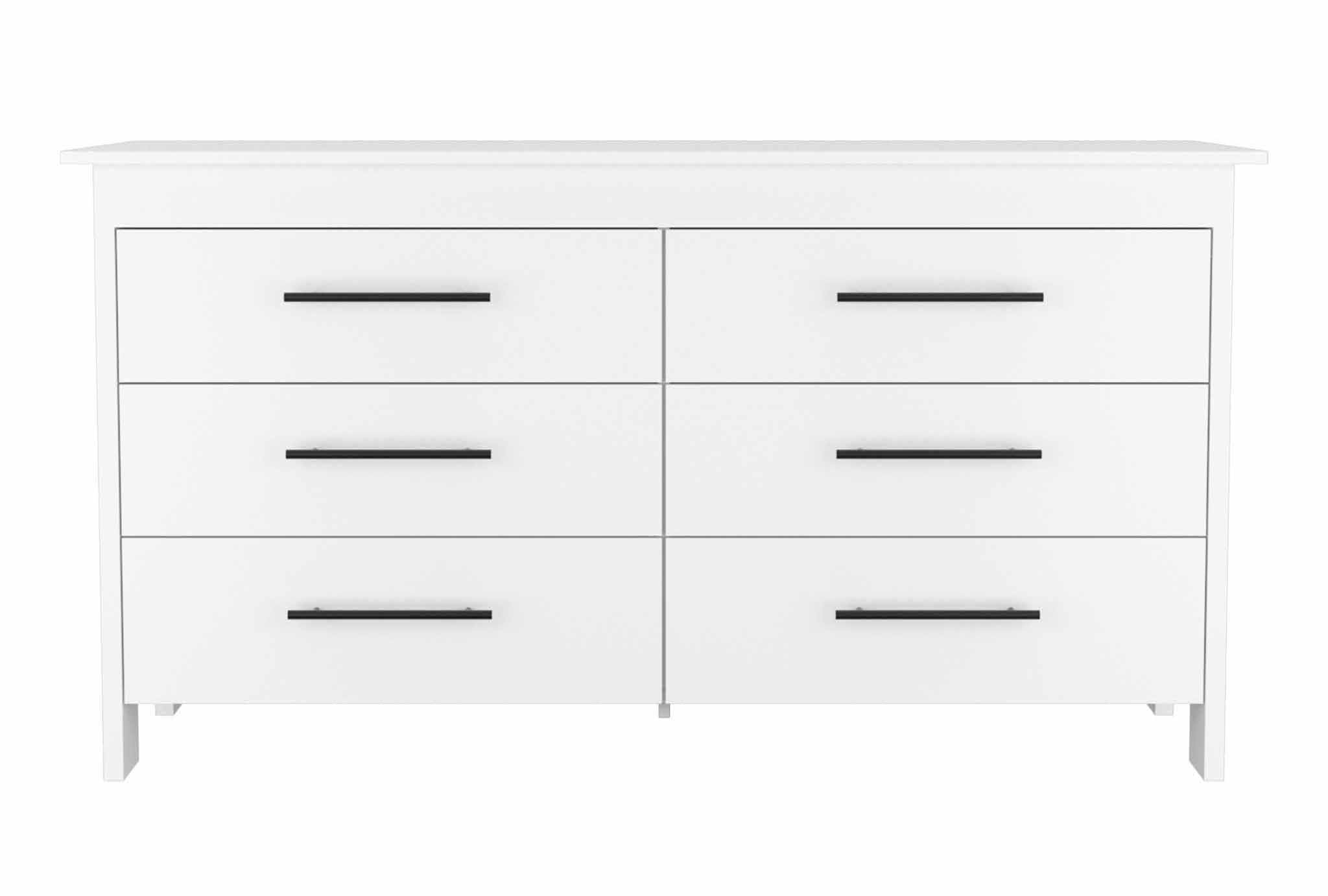 Southington 6-Drawer Rectangle Dresser White