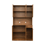 70.87" Tall Wardrobe& Kitchen Cabinet, with 6-Doors, -Open Shelves and -Drawer for bedroom,Walnut - Groovy Boardz