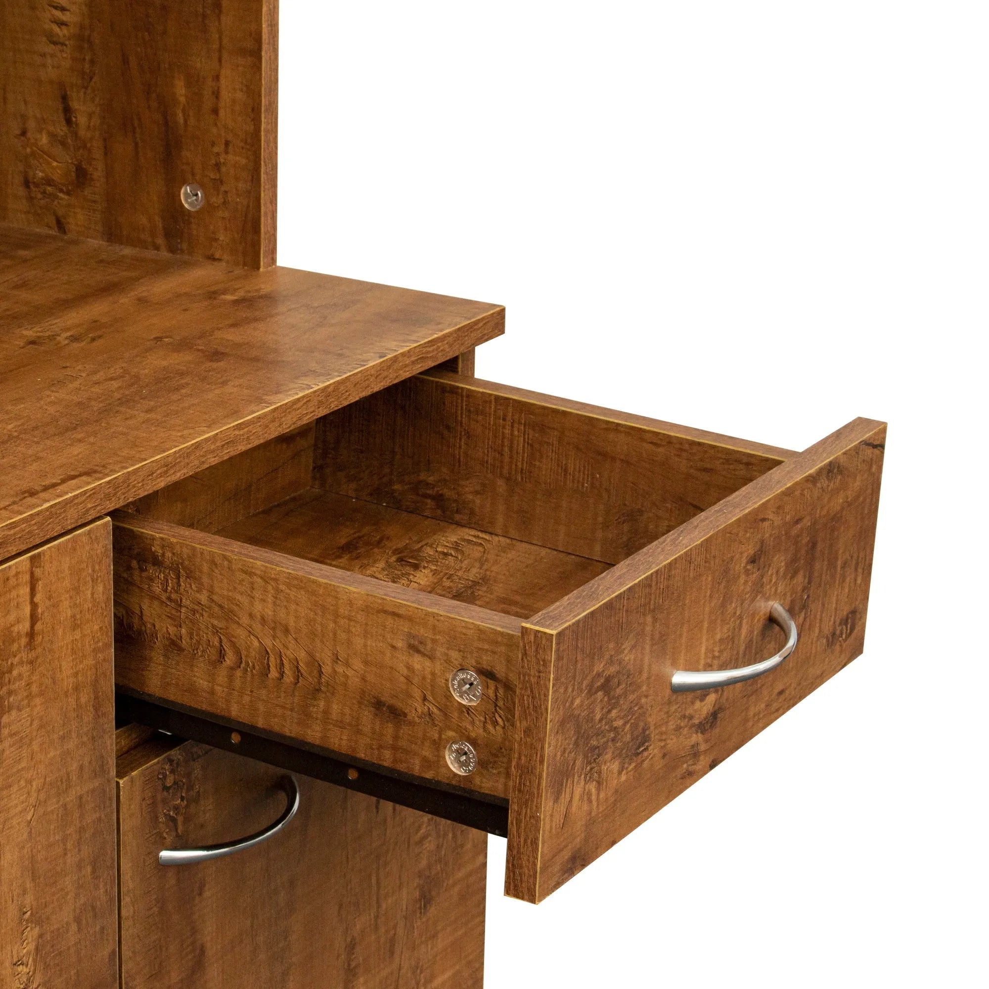 70.87" Tall Wardrobe& Kitchen Cabinet, with 6-Doors, -Open Shelves and -Drawer for bedroom,Walnut - Groovy Boardz