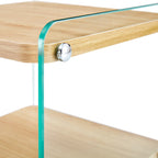 Three layer bedside cabinet.The board is made of MDF with wooden stickers, with transparent tempered glass on both side.The design is simple and elegant, with powerful storage function.Storage cabinet