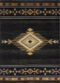 Tribes GC_YLS4001 Black 7 ft. 10 in. x 10 ft. 3 in. Southwest Area Rug - Groovy Boardz