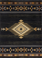 Tribes GC_YLS4001 Black 7 ft. 10 in. x 10 ft. 3 in. Southwest Area Rug - Groovy Boardz