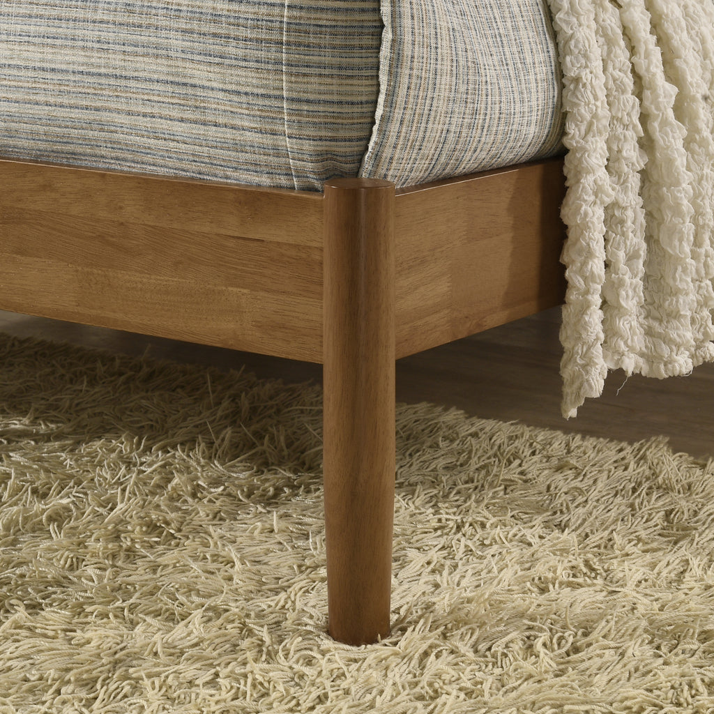 Vichy Rubberwood Platform Bed in Light Walnut, Queen