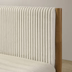 Vichy Rubberwood Platform Bed in Light Walnut, Queen