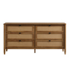 Vichy Wood Rattan 6-Drawer Dresser Dresser