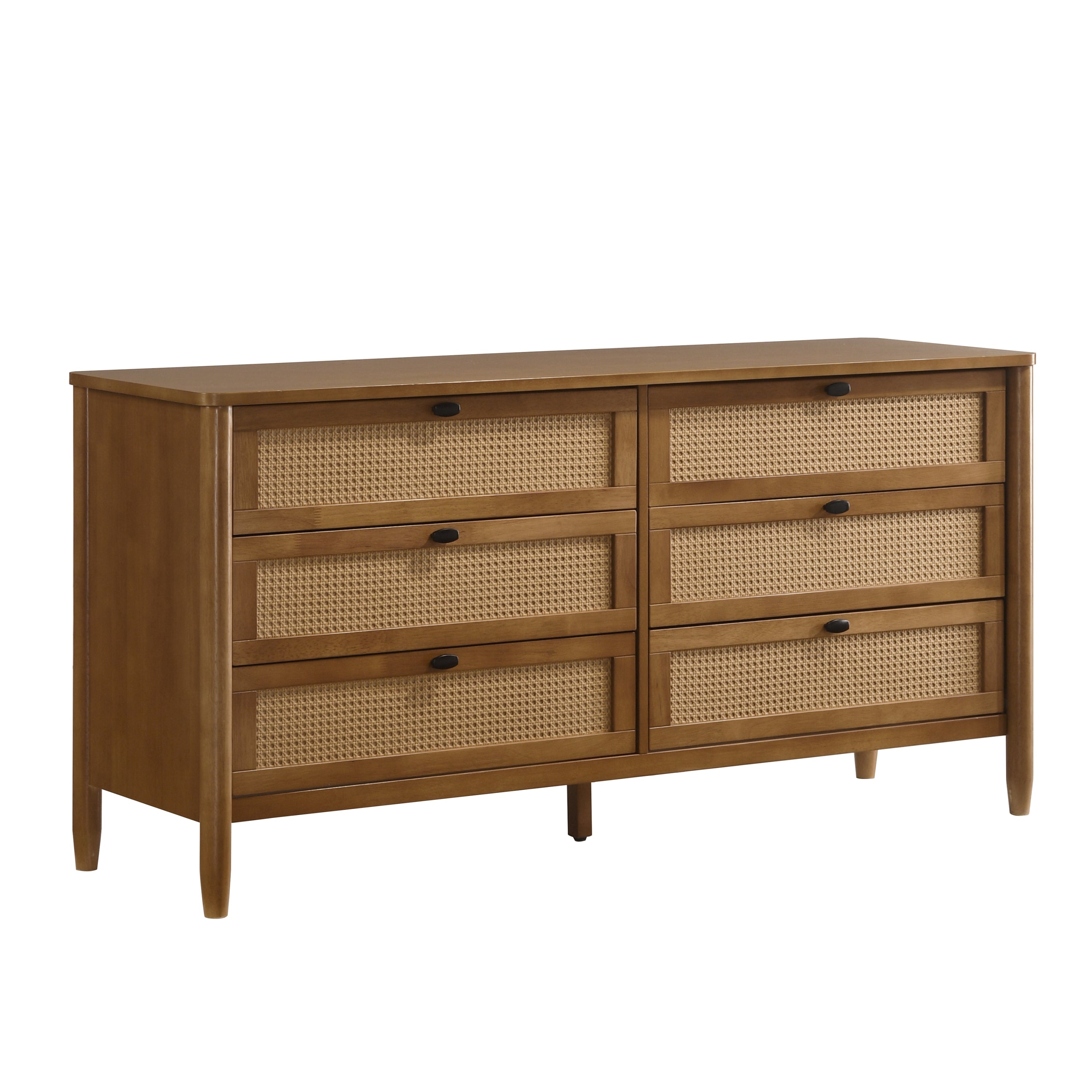 Vichy Wood Rattan 6-Drawer Dresser Dresser