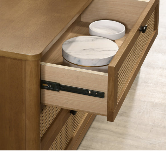 Vichy Wood Rattan 6-Drawer Dresser Dresser