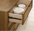 Vichy Wood Rattan 6-Drawer Dresser Dresser