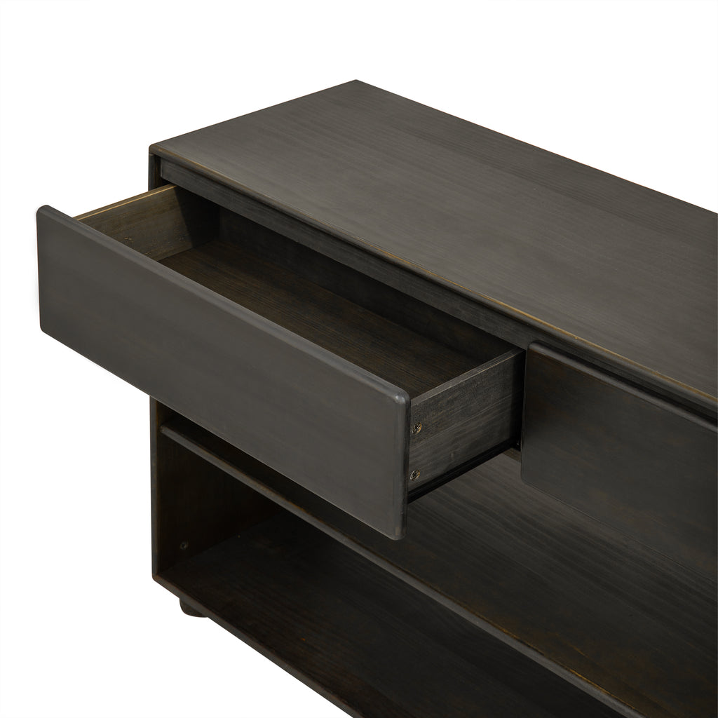 TREXM Console Table for Entryway, Vintage Entryway Table with Drawers and Shelves, Perfect Console Tables with Storage for Entryway, Hallway, Living Room (Espresso)