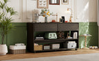 TREXM Console Table for Entryway, Vintage Entryway Table with Drawers and Shelves, Perfect Console Tables with Storage for Entryway, Hallway, Living Room (Espresso)