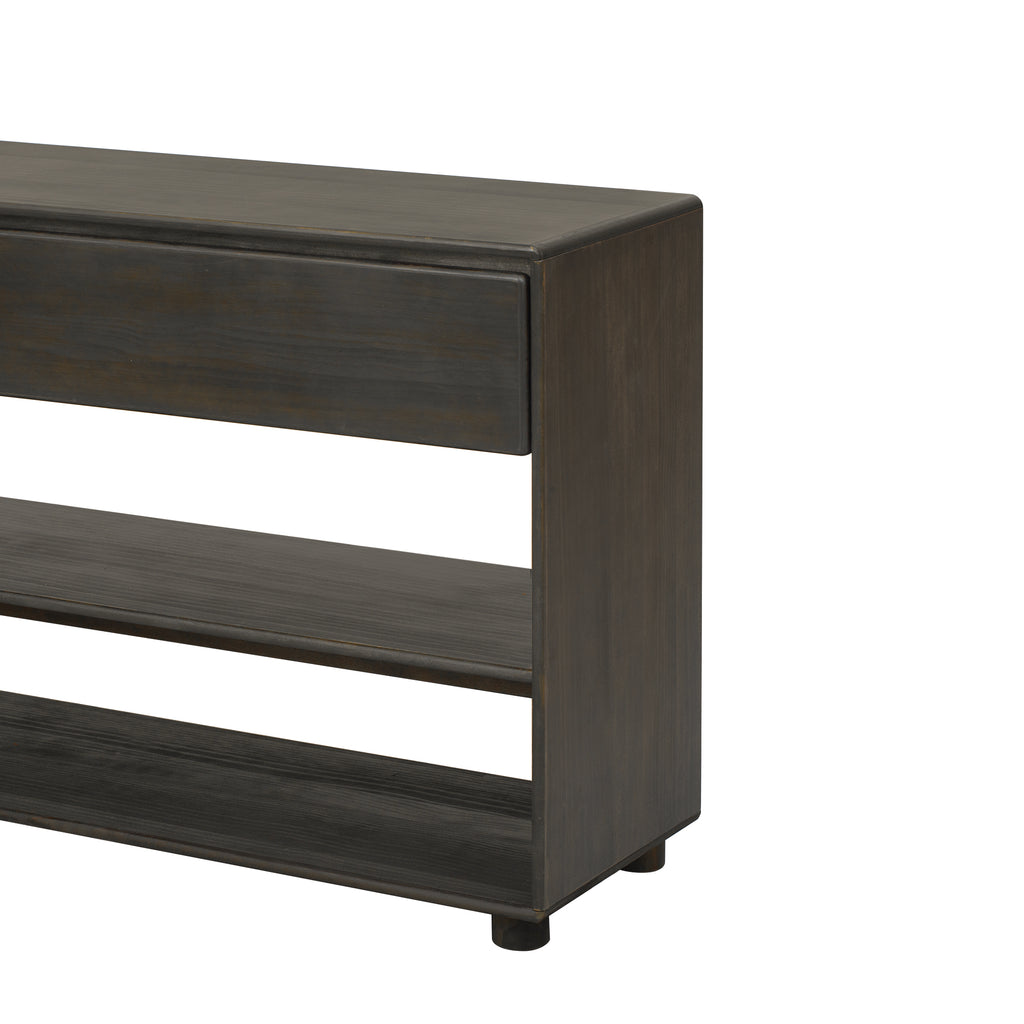 TREXM Console Table for Entryway, Vintage Entryway Table with Drawers and Shelves, Perfect Console Tables with Storage for Entryway, Hallway, Living Room (Espresso)