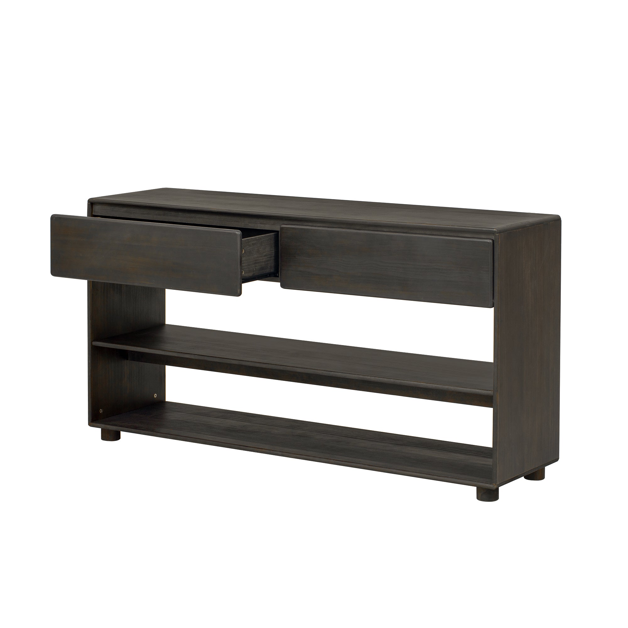 TREXM Console Table for Entryway, Vintage Entryway Table with Drawers and Shelves, Perfect Console Tables with Storage for Entryway, Hallway, Living Room (Espresso)