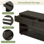 TREXM Console Table for Entryway, Vintage Entryway Table with Drawers and Shelves, Perfect Console Tables with Storage for Entryway, Hallway, Living Room (Espresso)