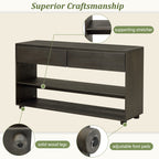 TREXM Console Table for Entryway, Vintage Entryway Table with Drawers and Shelves, Perfect Console Tables with Storage for Entryway, Hallway, Living Room (Espresso)