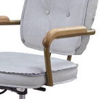 Elegant Vintage White Top Grain Leather Office Chair.