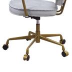 Elegant Vintage White Top Grain Leather Office Chair.