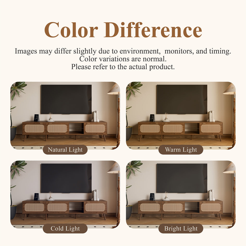 78' TV Stand for 75/80/85 inch TV, Console with Ample Storage for Living Room, Bedroom, Entertainment Center with Open Shelf