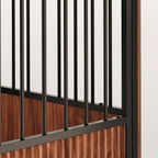 43 Walnut Fluted Wood Furniture Style Dog Crate for Large & Medium Dogs - Double Door Design, Decorative Pet House & Indoor Side End Table.