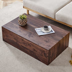 39.3*23.6*12 Inch Walnut Wood Grain MDF Coffee Table - Luxurious Design, Perfect Living Room Accent.Fashion texture design coffee table, suitable for various situations and scenes.W1151P231619 Coffee Table