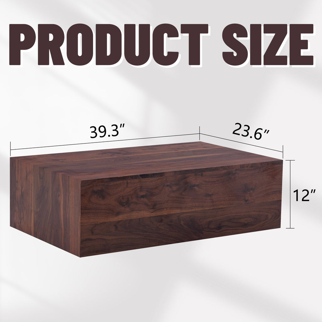 39.3*23.6*12 Inch Walnut Wood Grain MDF Coffee Table - Luxurious Design, Perfect Living Room Accent.Fashion texture design coffee table, suitable for various situations and scenes.W1151P231619 Coffee Table